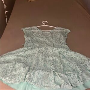 Mint Lace Dress silky a bit on the inside also very comfortable!